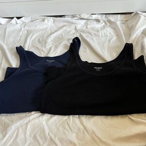 Old Navy Black and Dark Blue Tank Tops